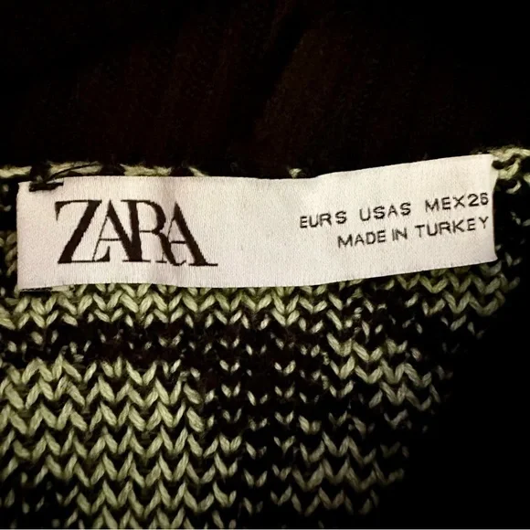 Zara Neon Yellow and Black Animal Print Turtleneck Sweater - Picture 13 of 15